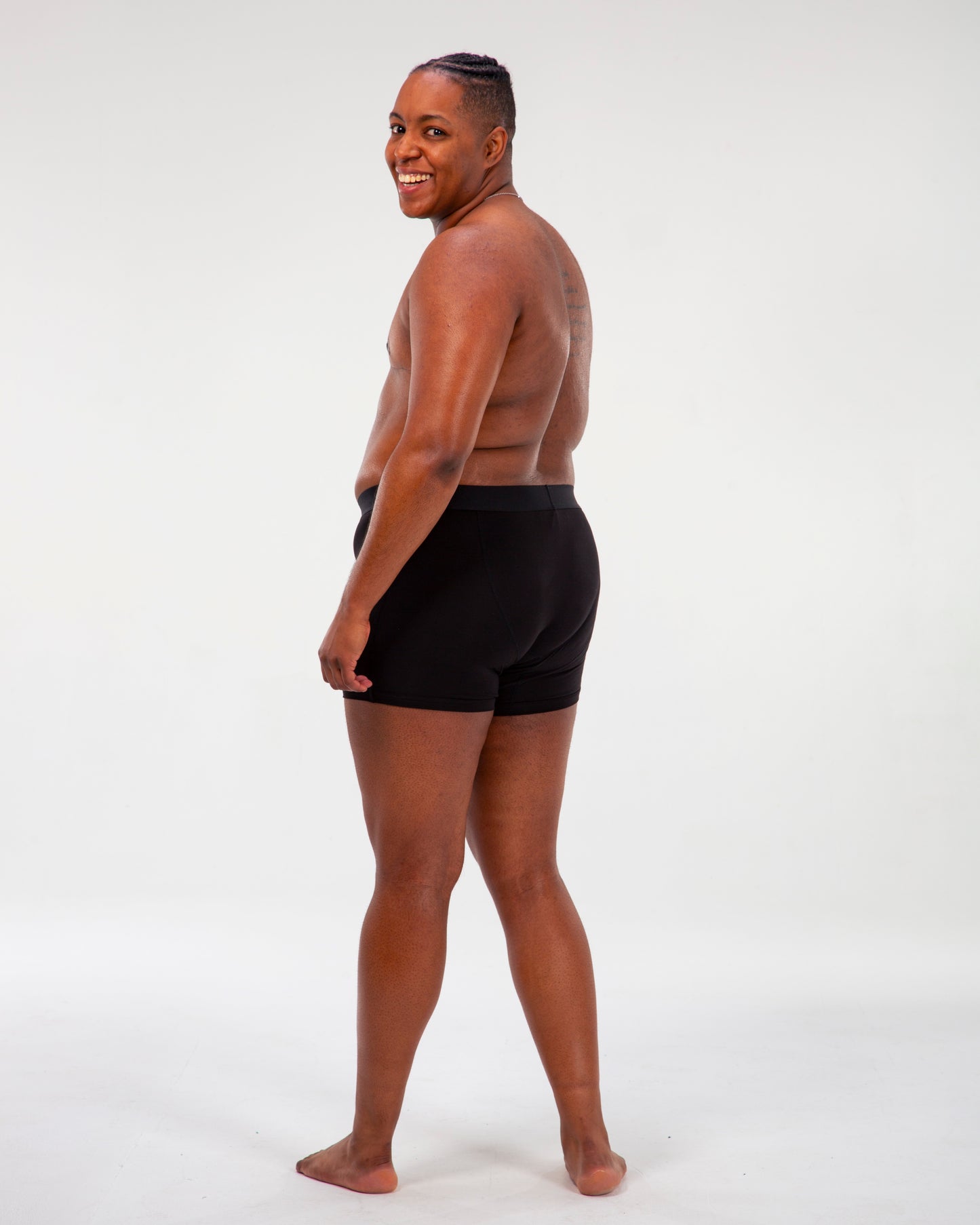 BOXER SHORT WITH ABSORBENT LINER- ONYX - ZOAH