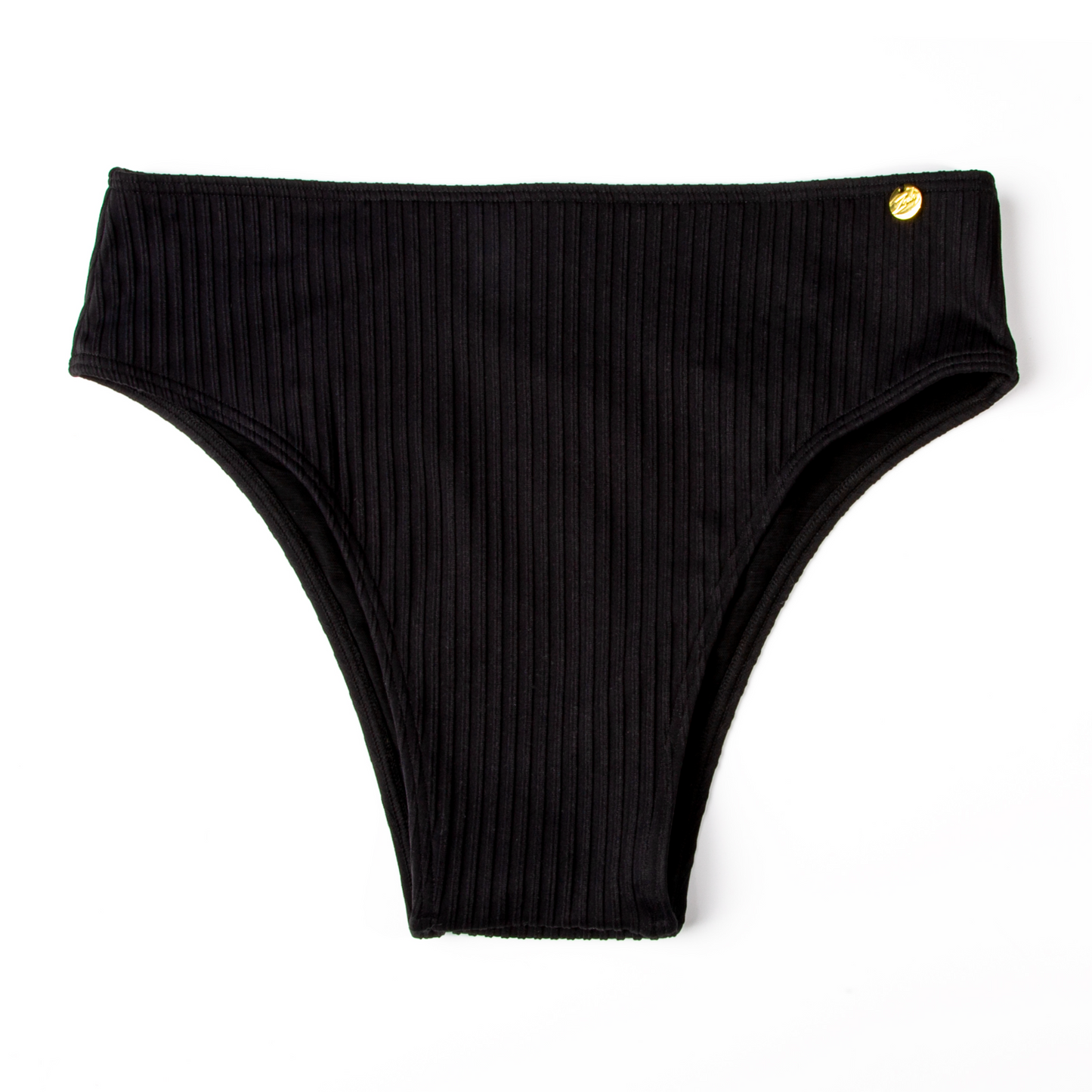 BLACK RIBBED BIKINI BOTTOM - ZOAH