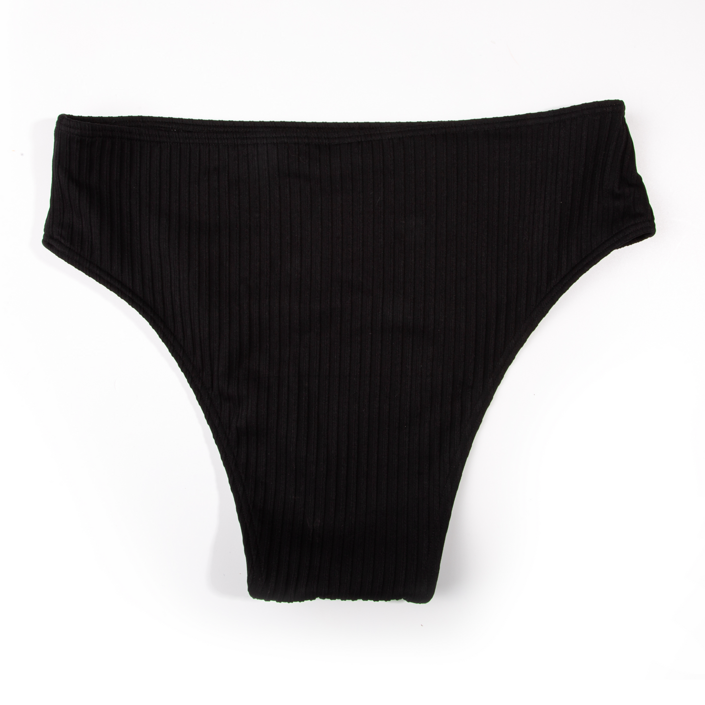 BLACK RIBBED BIKINI BOTTOM - ZOAH